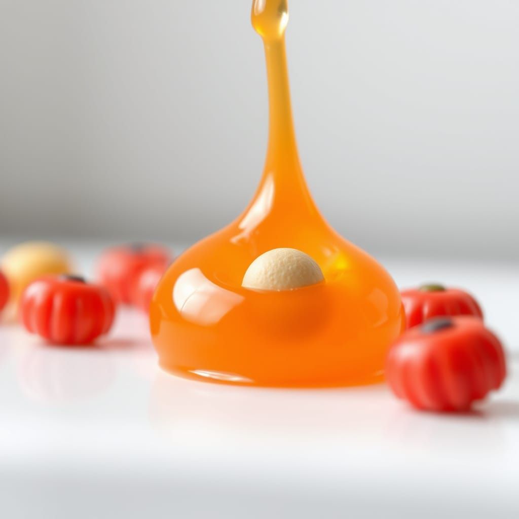 Vibrant Orange Slime with Whimsical Candy