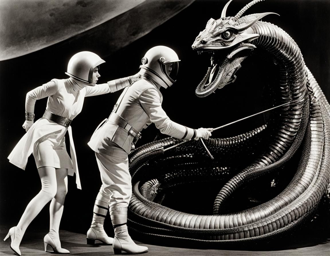 Sci-Fi St George and the Dragon, 1920s Style
