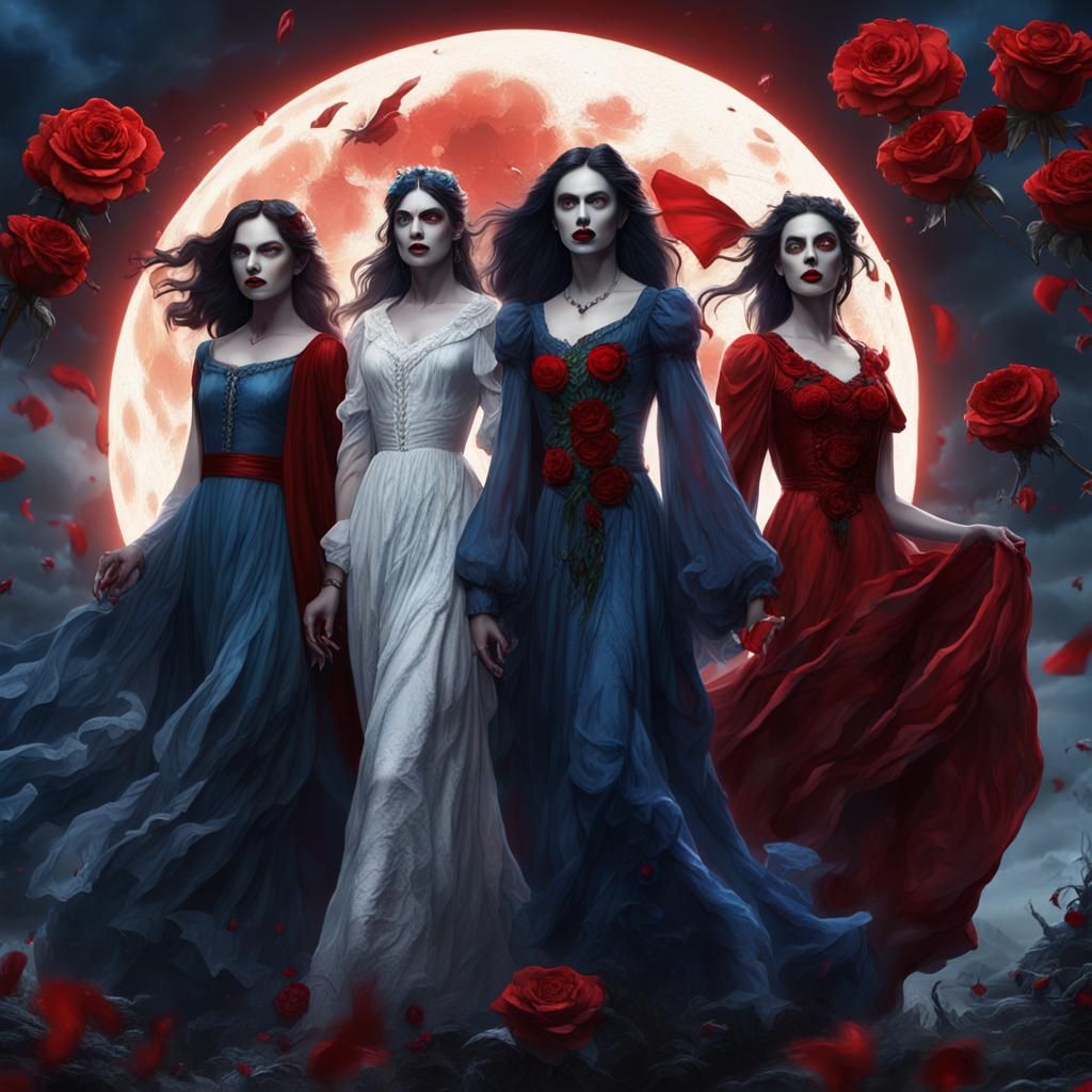 Elegant Vampire Gathering Under the Full Moon