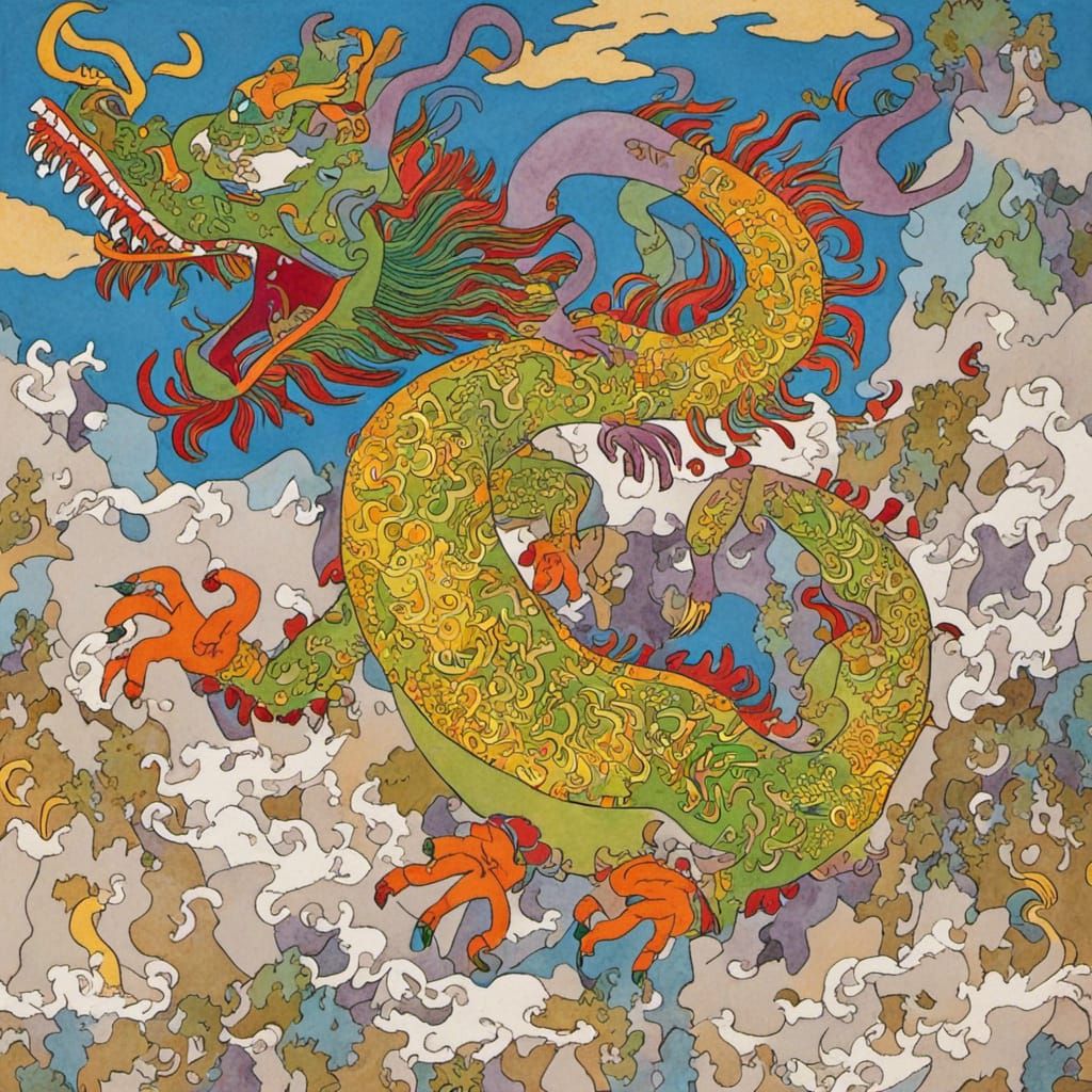 Majestic Chinese Dragon in Digital Art