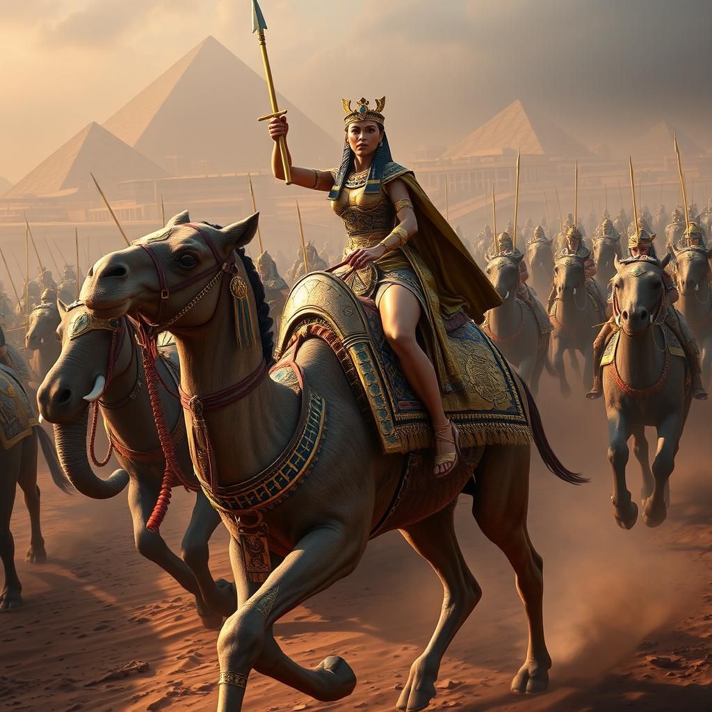 Egyptian Queen Leads Army on War Camel