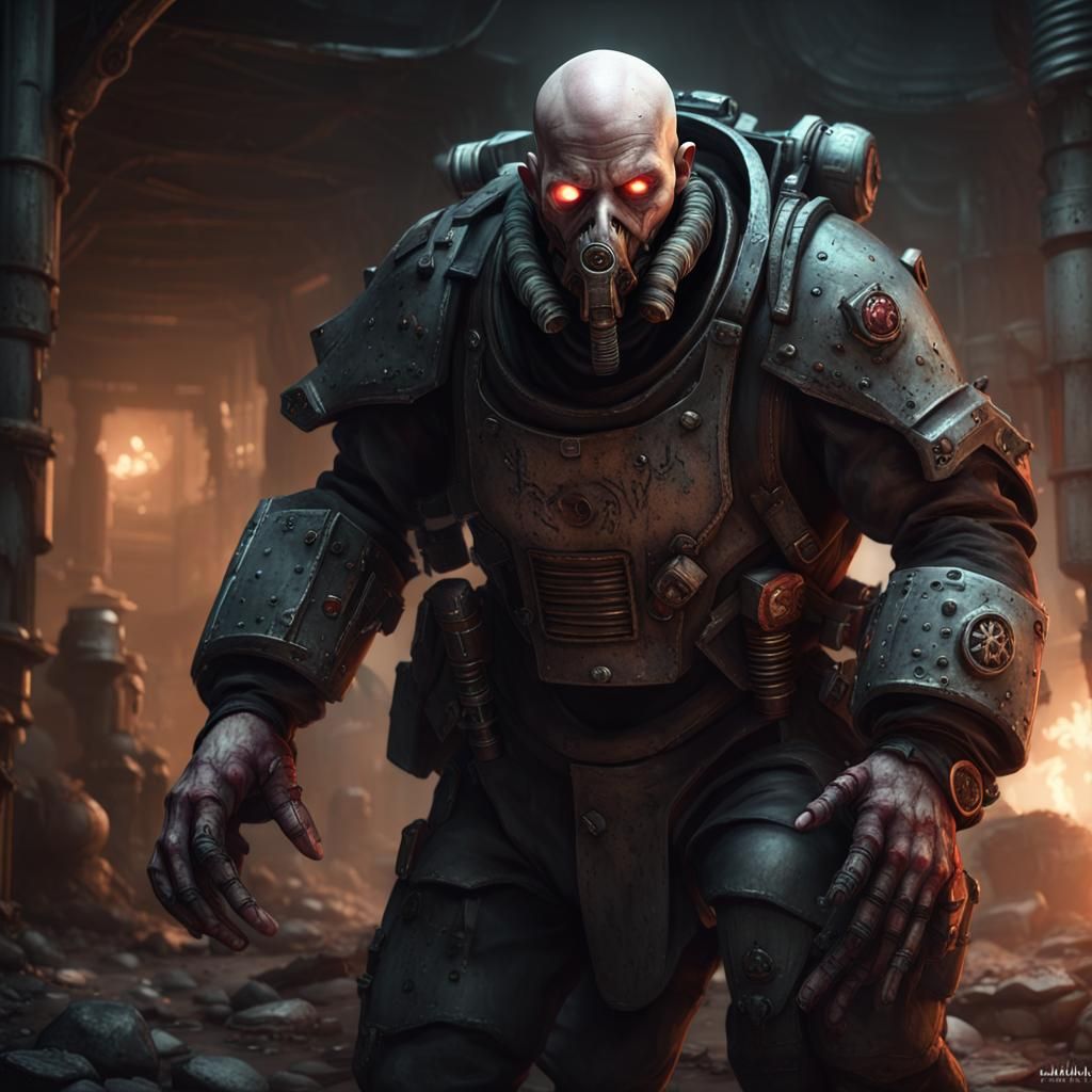 Grimdark Sci-Fi Miner in the Shadows