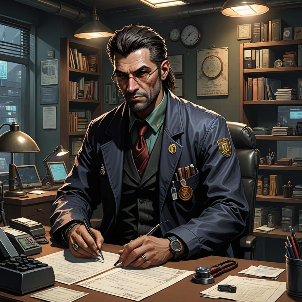 Shadowrun Street Doctor in Futuristic Medical Clinic