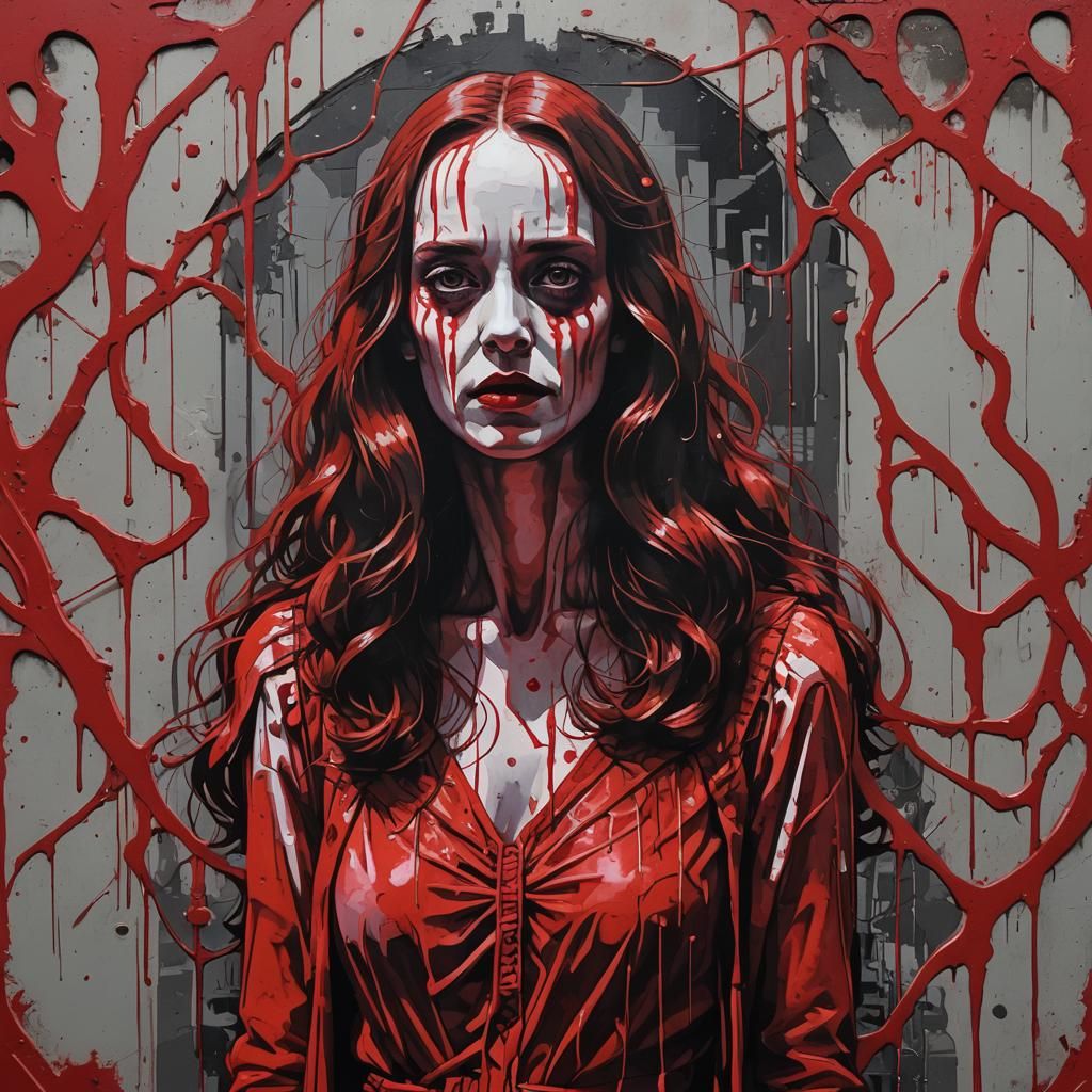 Sinister Street Art in Suspiria Red Aesthetic