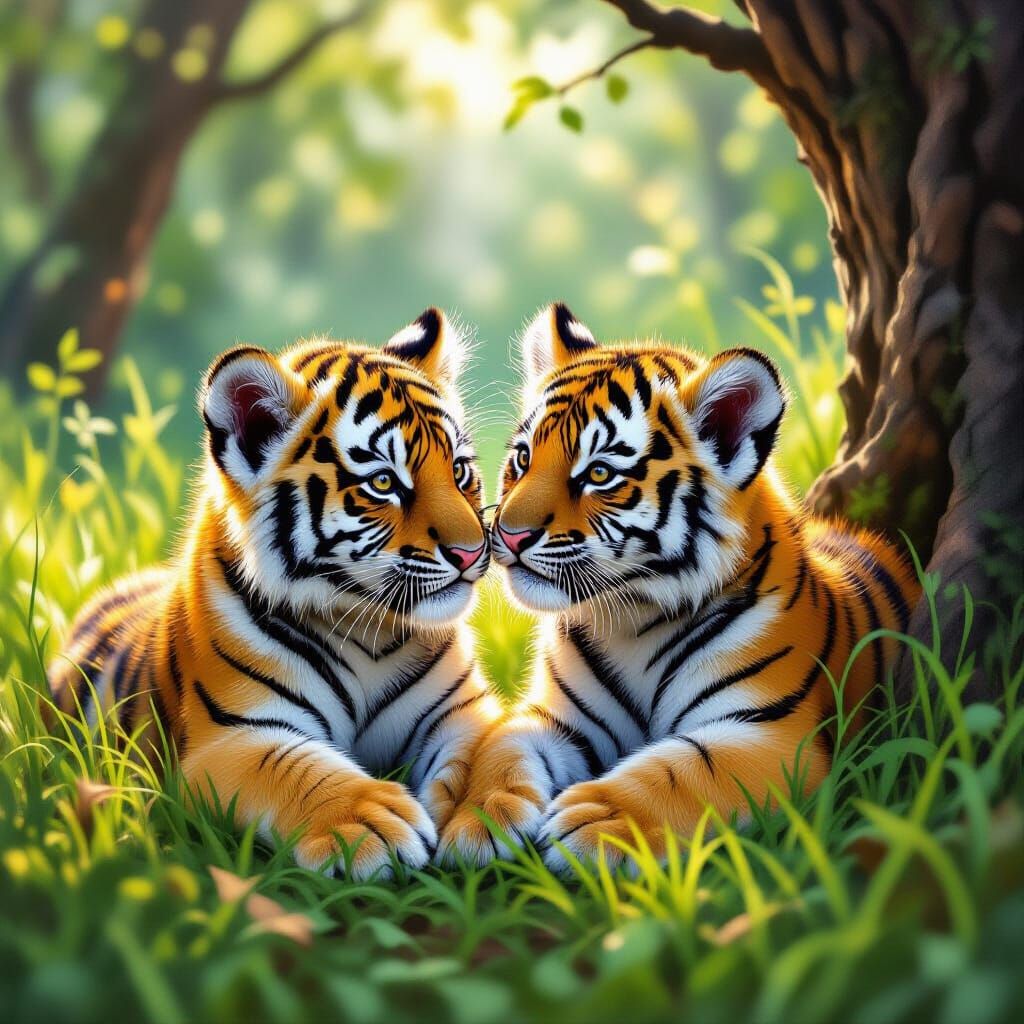 Two adorable tiger cubs
