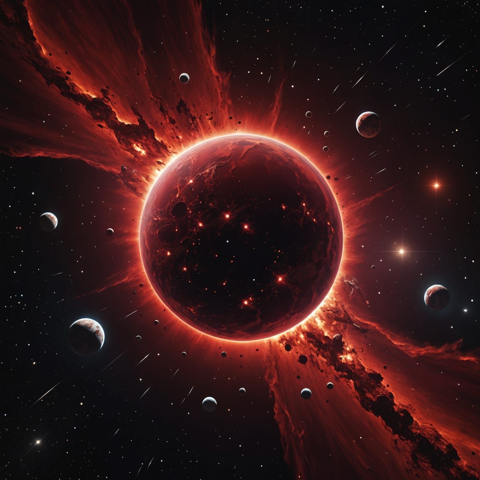 Spectacular Galactic Explosion of Moons and Stars