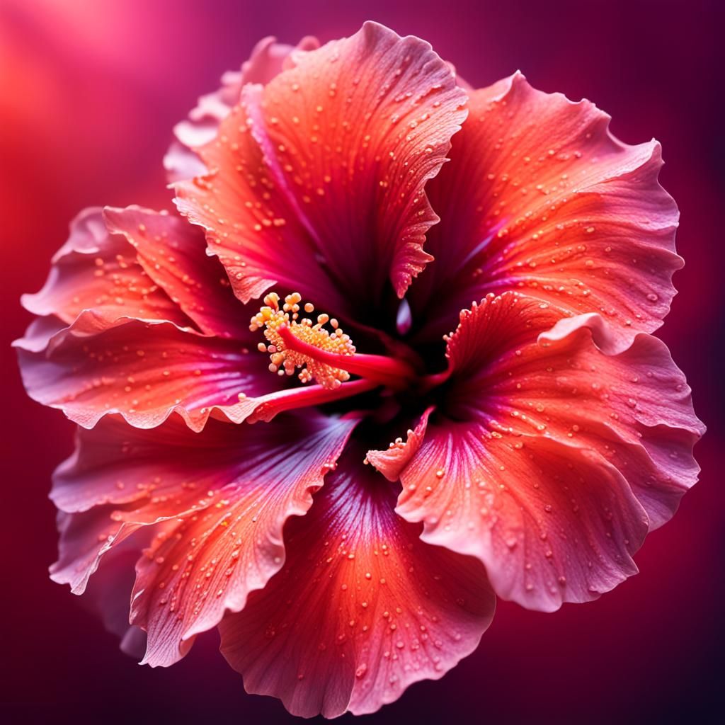 Hyperrealistic Hibiscus in Vibrant Colors