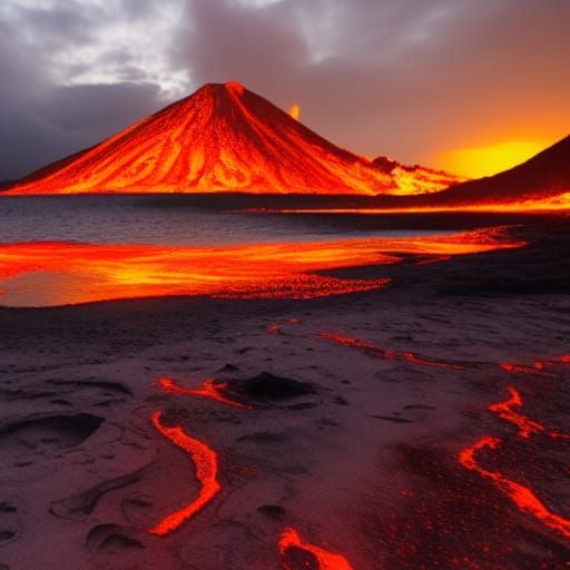 Volcanic Beach Landscape