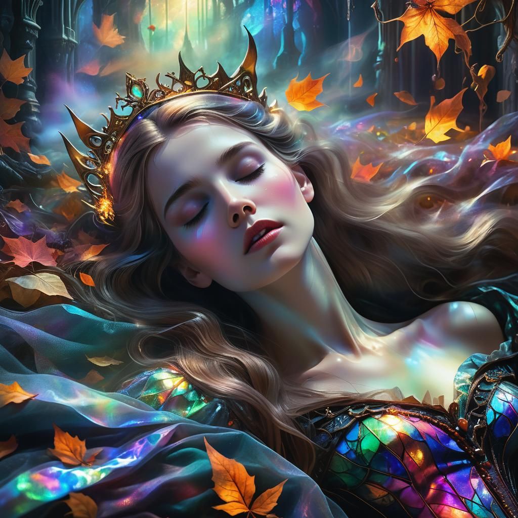 Sleeping Beauty in a Gothic Dreamscape