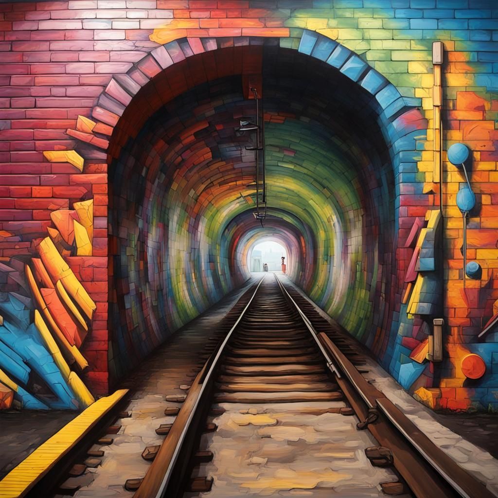 Tunnel Train Mural