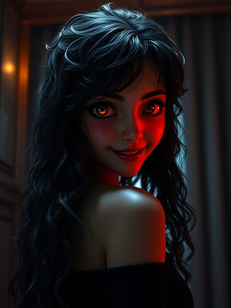 Dark Fantasy Yandere Greeting in a Haunting Atmosphere