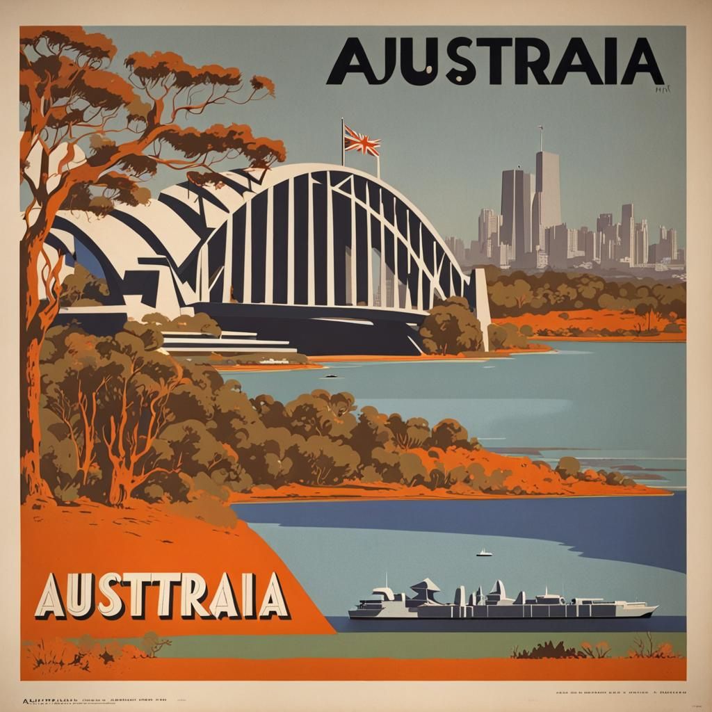 1960s Brutalist Australia Propaganda Poster