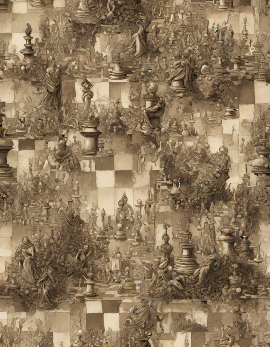 Hyperrealistic Chess Background in Photorealistic Style