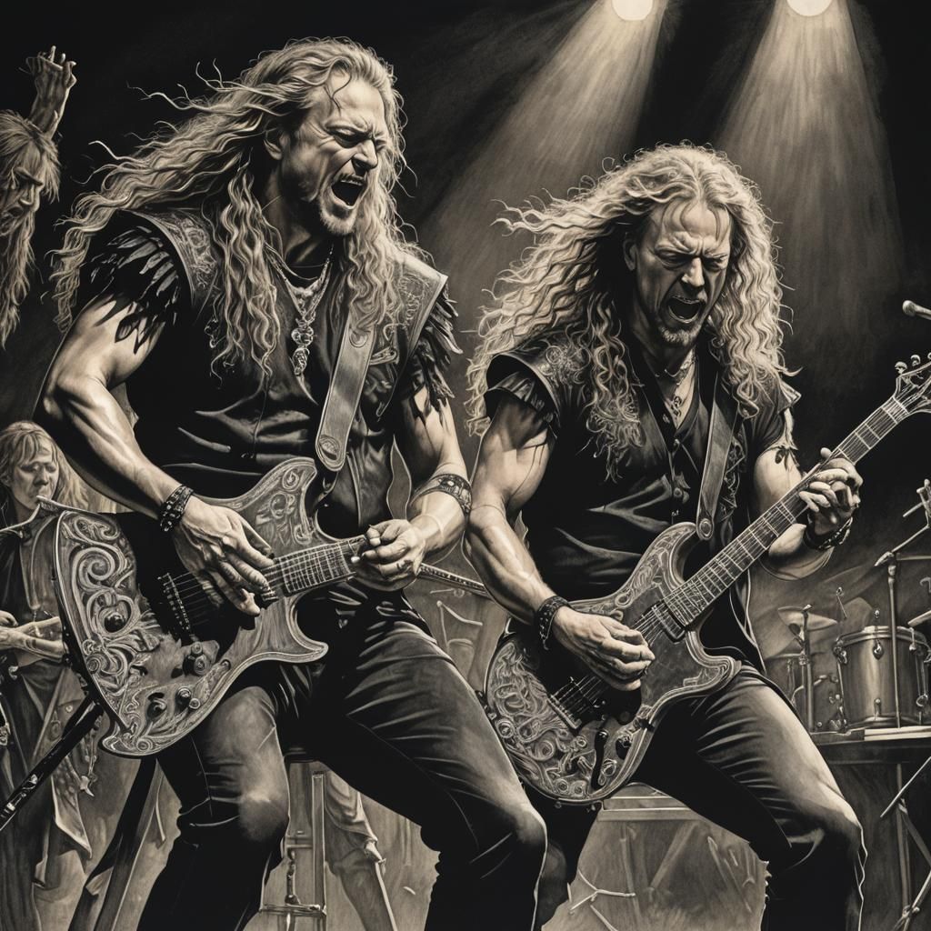 Metallica in the style of Albrecht Dürer lithograph