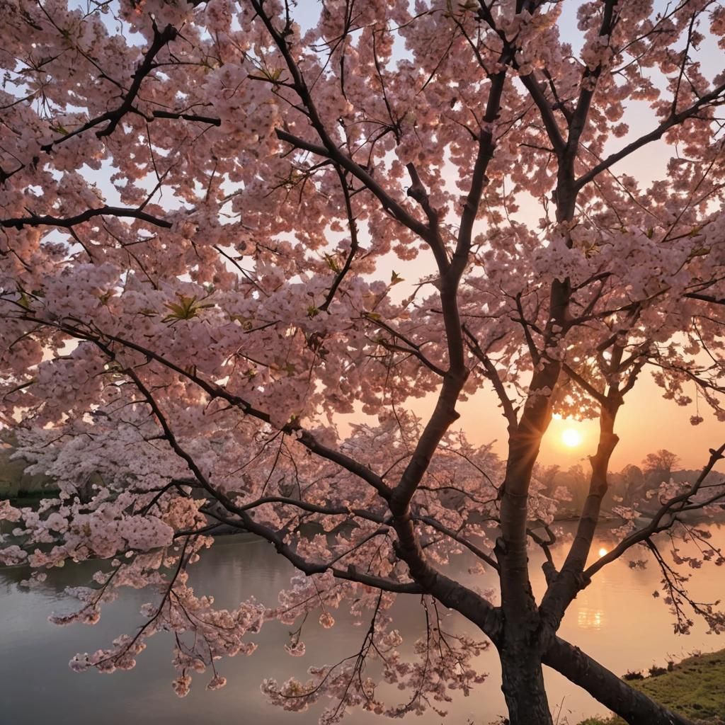 Sunrise Over Cherry Tree: A Peaceful Dawn