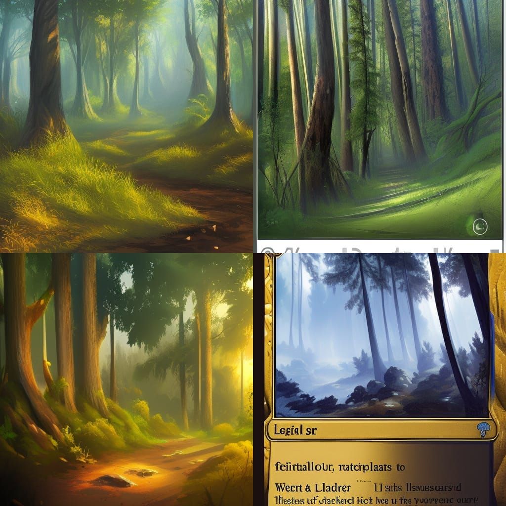 Detailed Forest Portrait in Art Nouveau Style