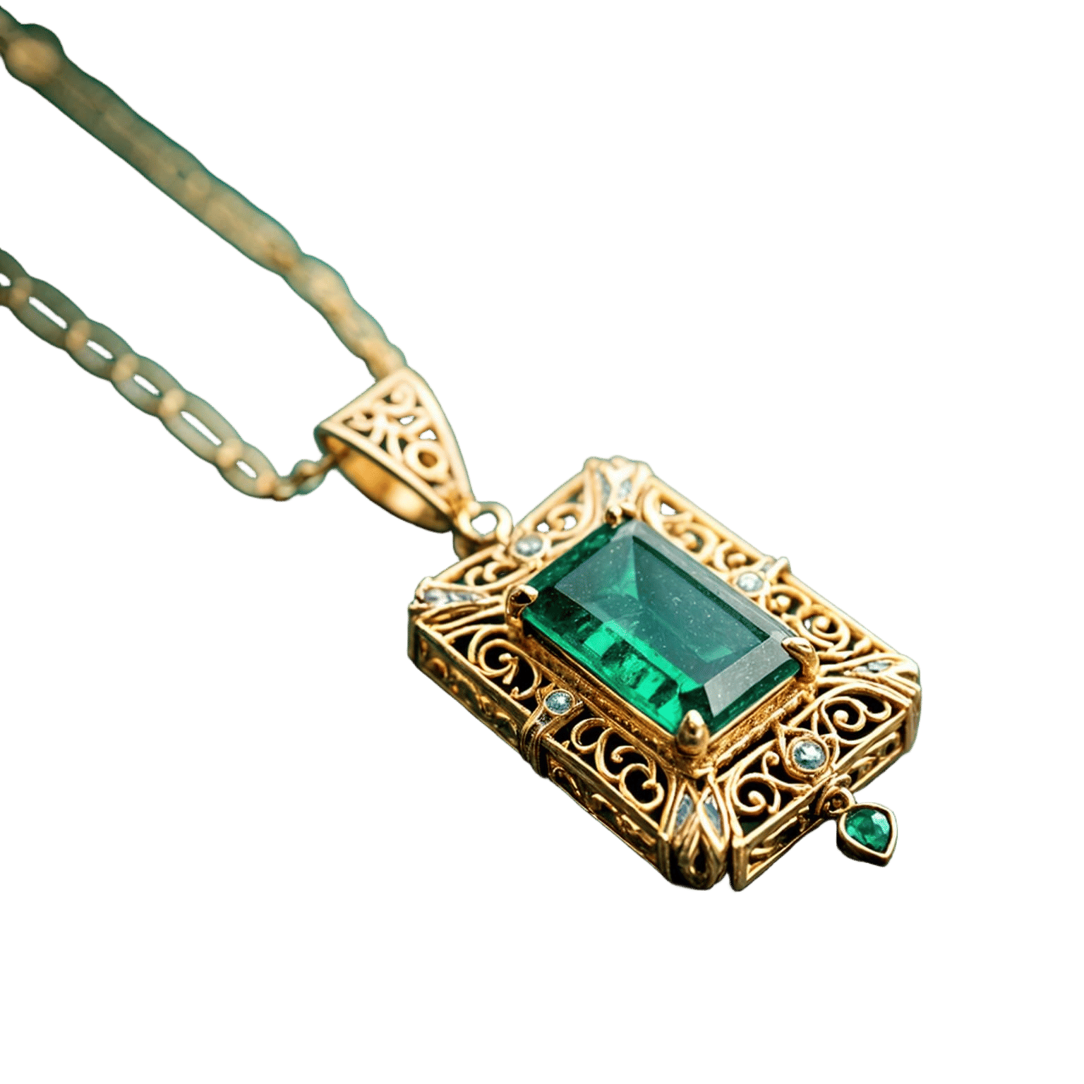 17th Century Emerald and Gold Pendant Necklace