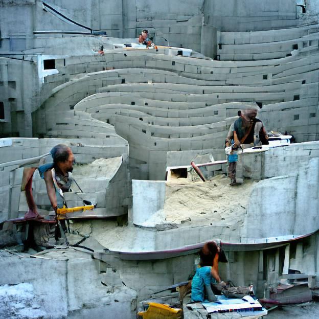 Modern Concrete Concert Hall Under Construction