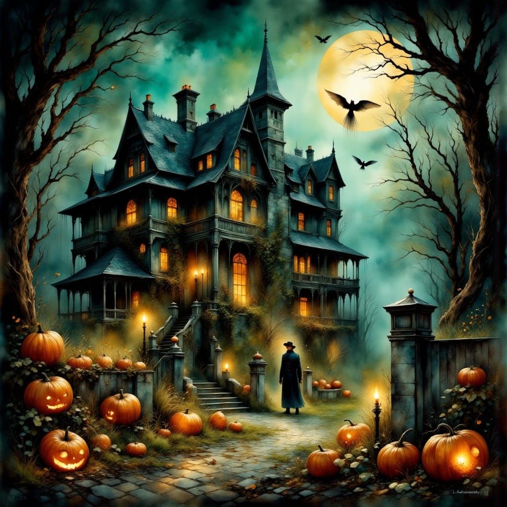 Spooky Halloween Party in Haunted House