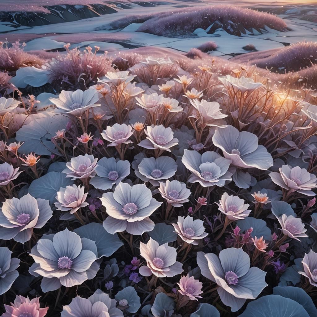 Astral Frost Flowers Bloom in Iceland: Visionary Art