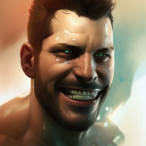 Chris Redfield's Evil Grin: 8K Portrait