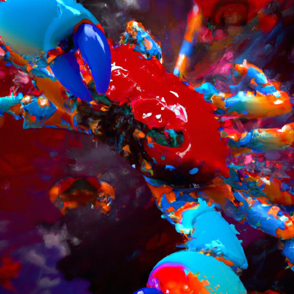 Vibrant Crab Rave Oceanic Rendering in 3D