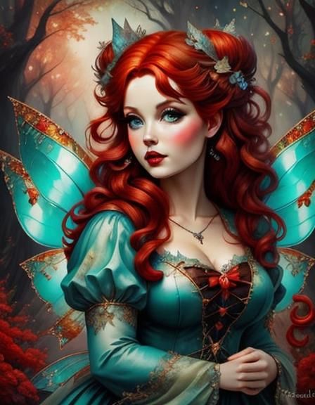 Ethereal Fairy in a Vibrant Impressionist Forest