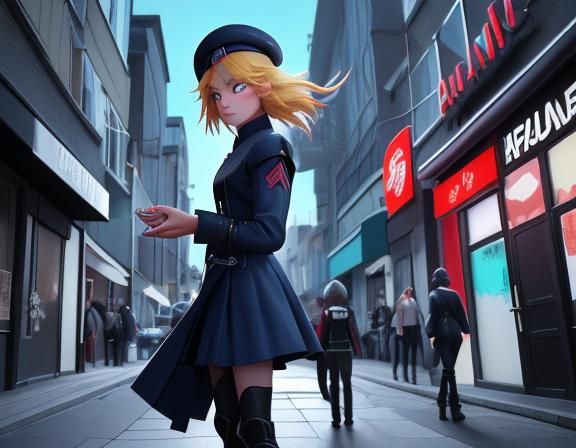 Amaterasu as Cyberpunk Manga Goddess