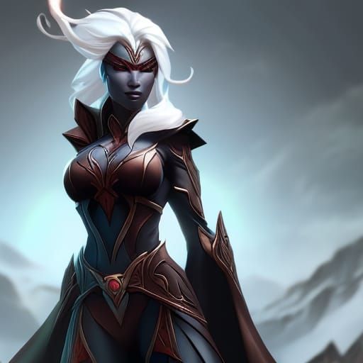 Glamorous Drow Ranger in Triadic Hues