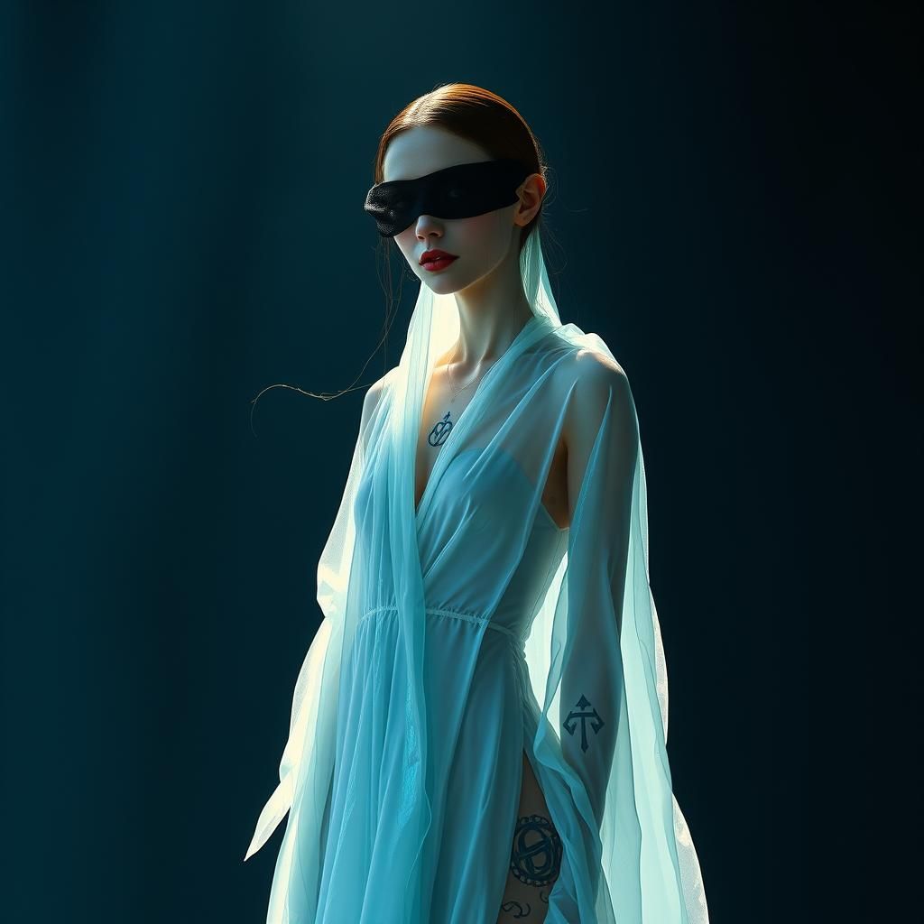 Ethereal Woman in Dreamlike, Abstract Setting