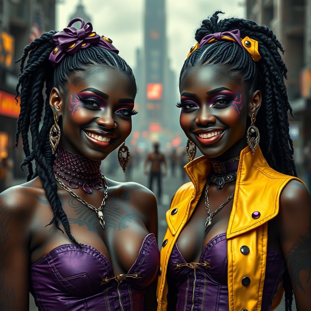 Marilyn Manson Inspired Women in Apocalyptic City