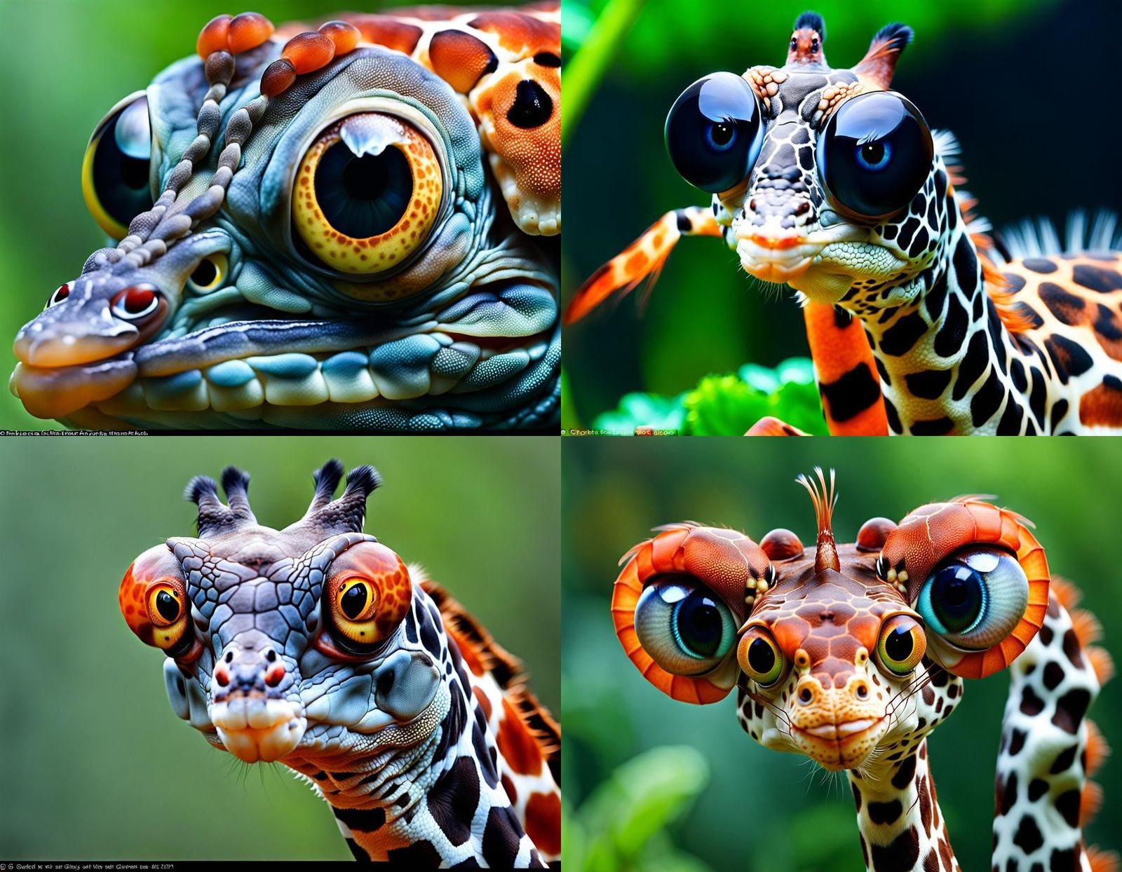 Horrific Prawn Giraffe Hybrid with Bulging Eyes
