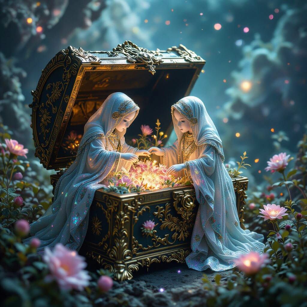 Celestial Garden in Baroque Treasure Chest
