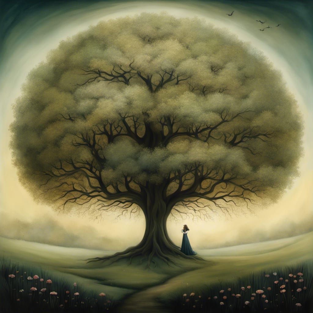 Fairytale Tree in Desolate Landscape