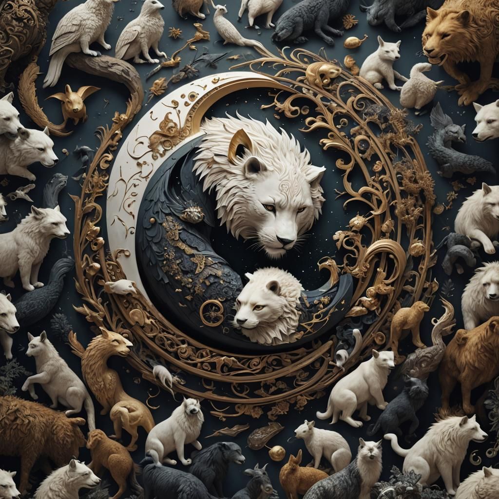 Yin Yang Animals: Detailed Digital Matte Painting