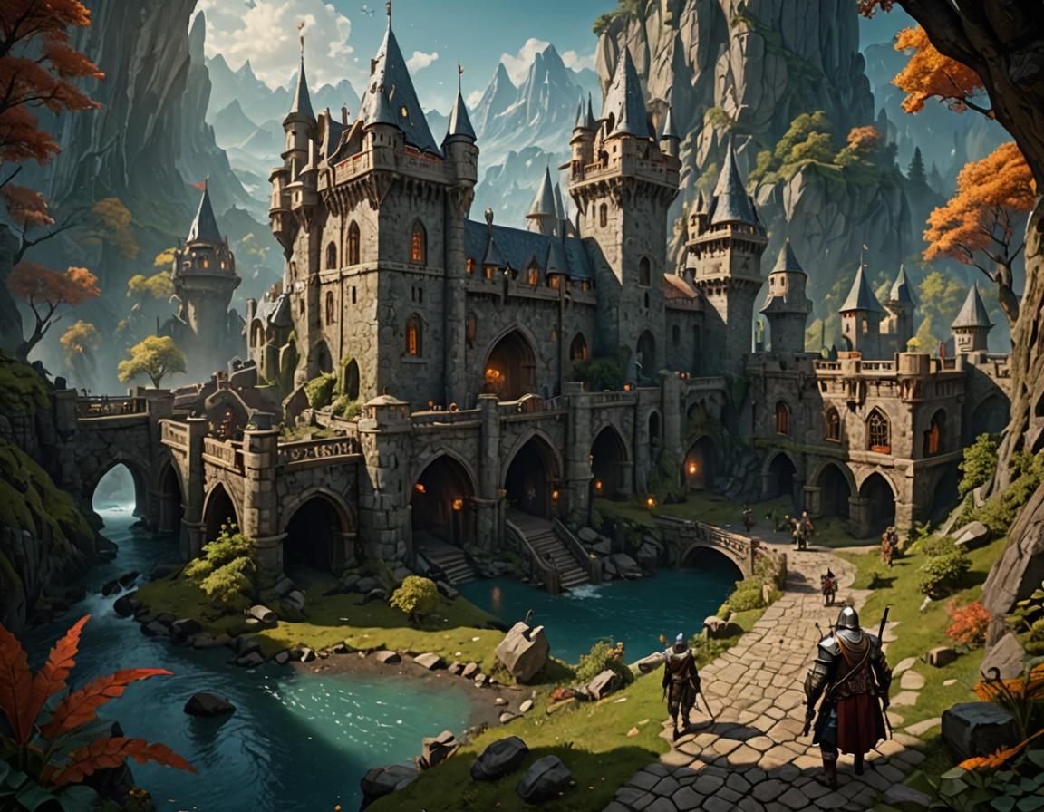 Noble Knights in a Detailed Fantasy Matte Painting