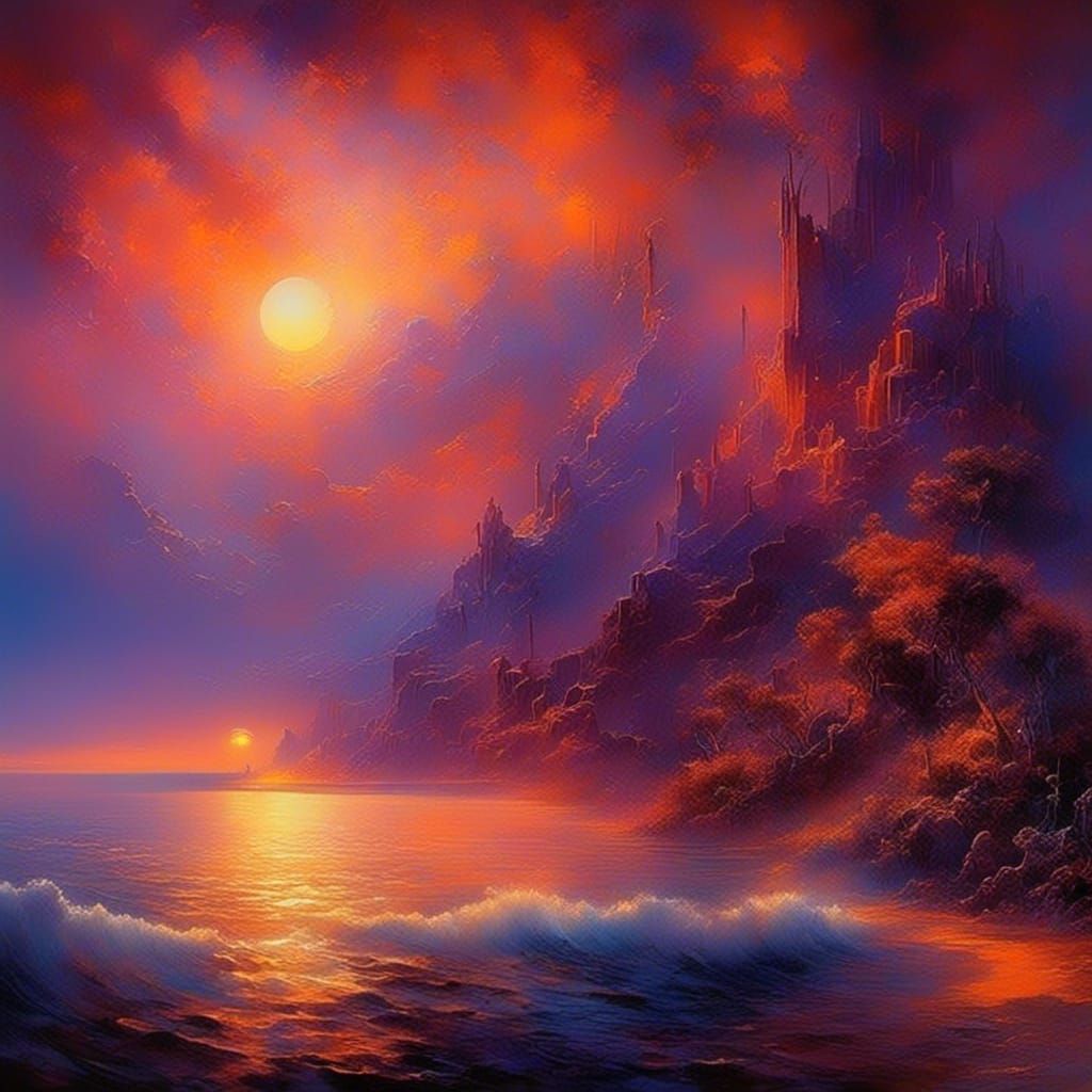 Sunset over the ruins...