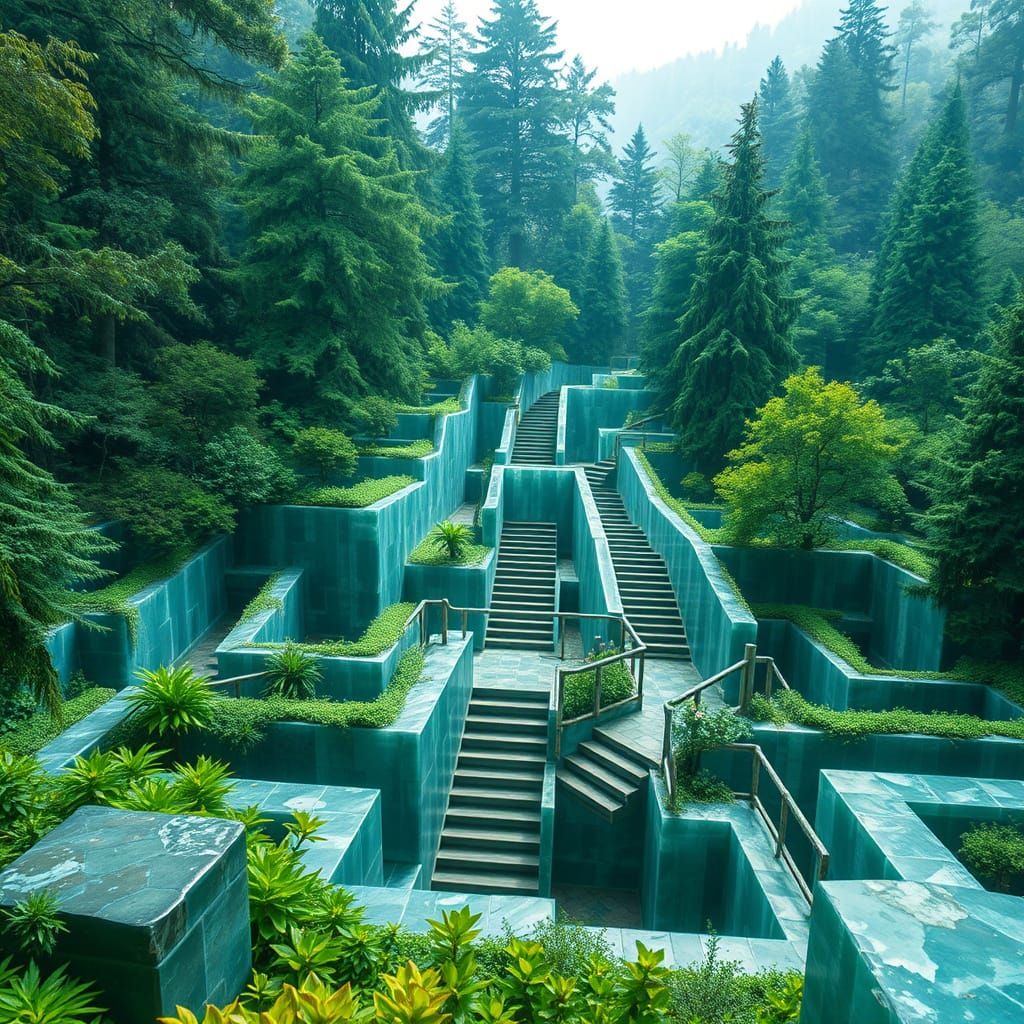 Crystalline Maze in Lush Forest of Riddles