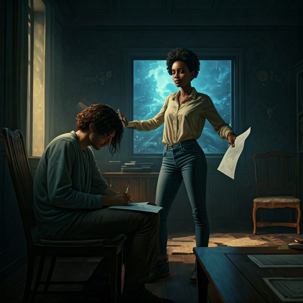 Fantastical Woman Shatters Male Dominance in Matte Painting