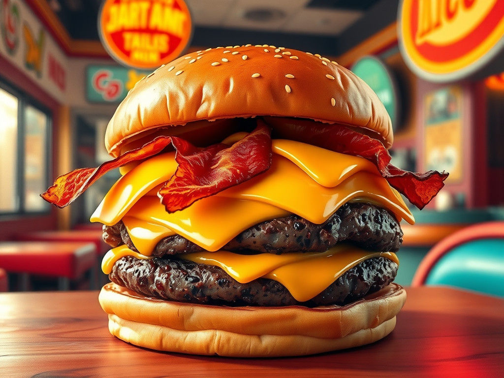 Juicy Cheeseburger with Bacon and Cheddar