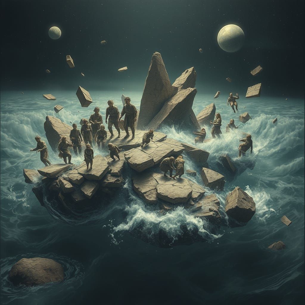 Ethereal Weightless World of Turbulent Water and Shattered L...