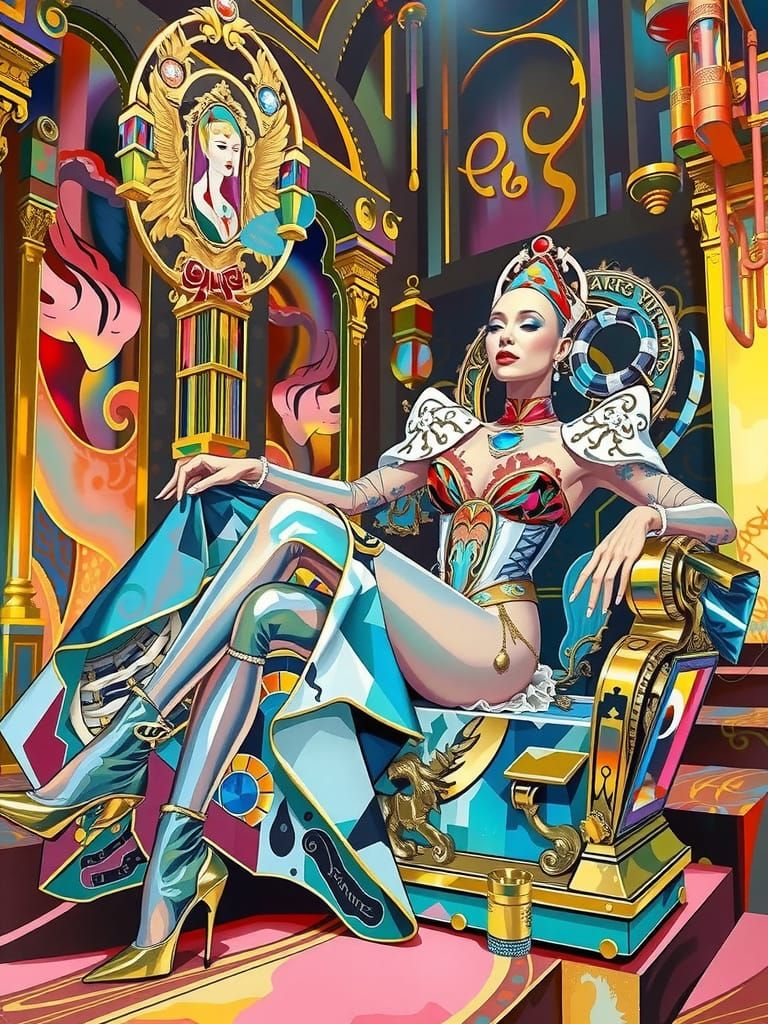 Ethereal Haute-Couture Goddess in Frosty, Whimsical Dreamsca...