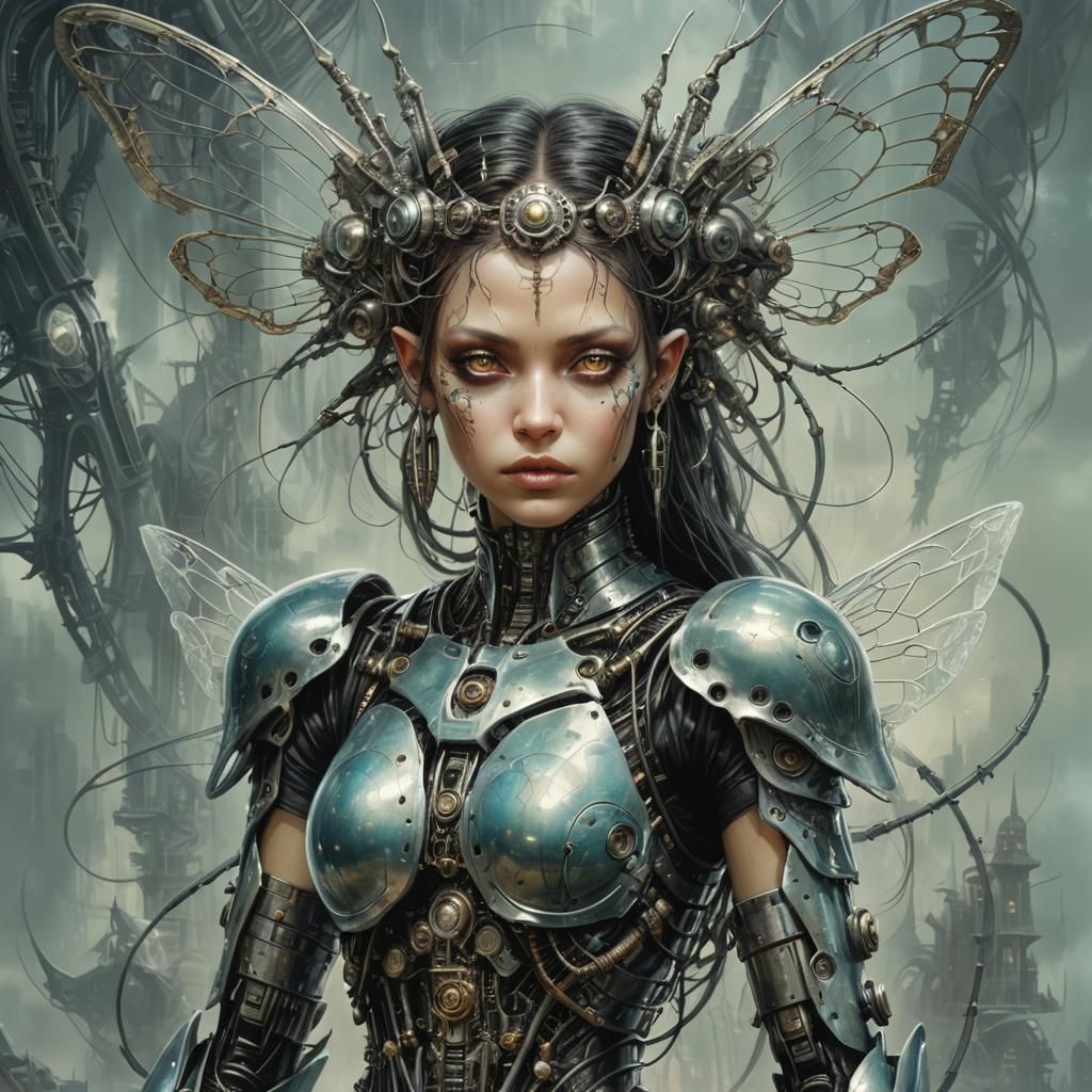 Cyborg Fairy in Post-Industrial World