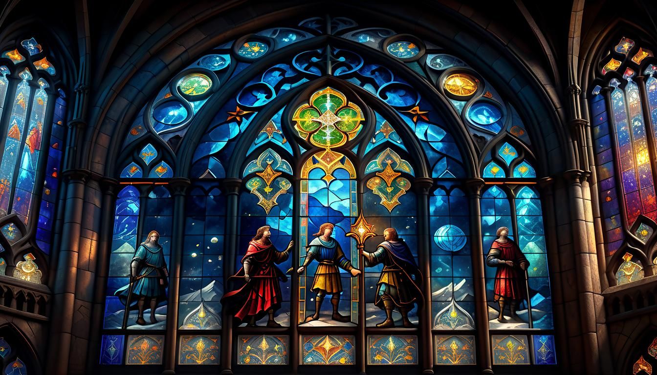 Detailed Stained Glass Fresco in Unreal Engine 5