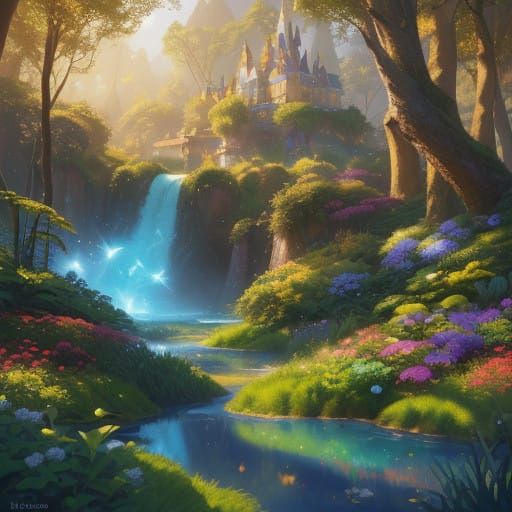 Disney Inspired Fantasy Realm with Princess and Prince