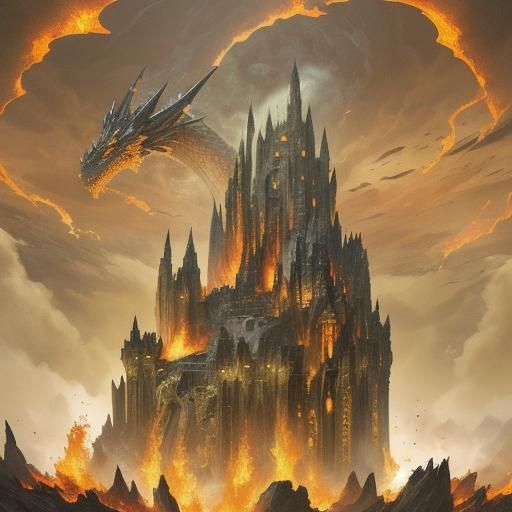 Dragon's Sorrow: Fantasy Catastrophe in Pixar Style