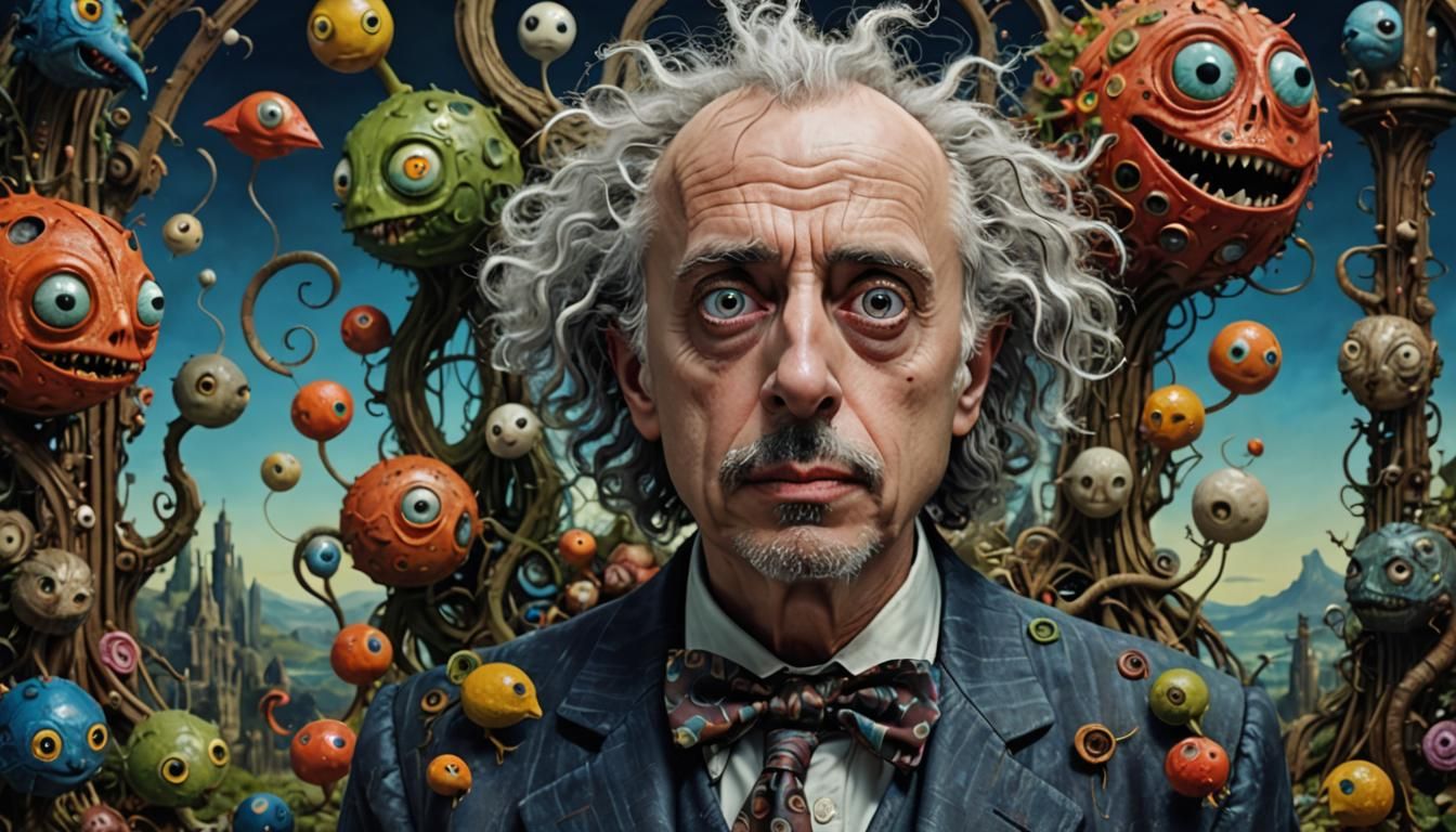 Comical and Gross Acrylic Art in Sci-Fi Style