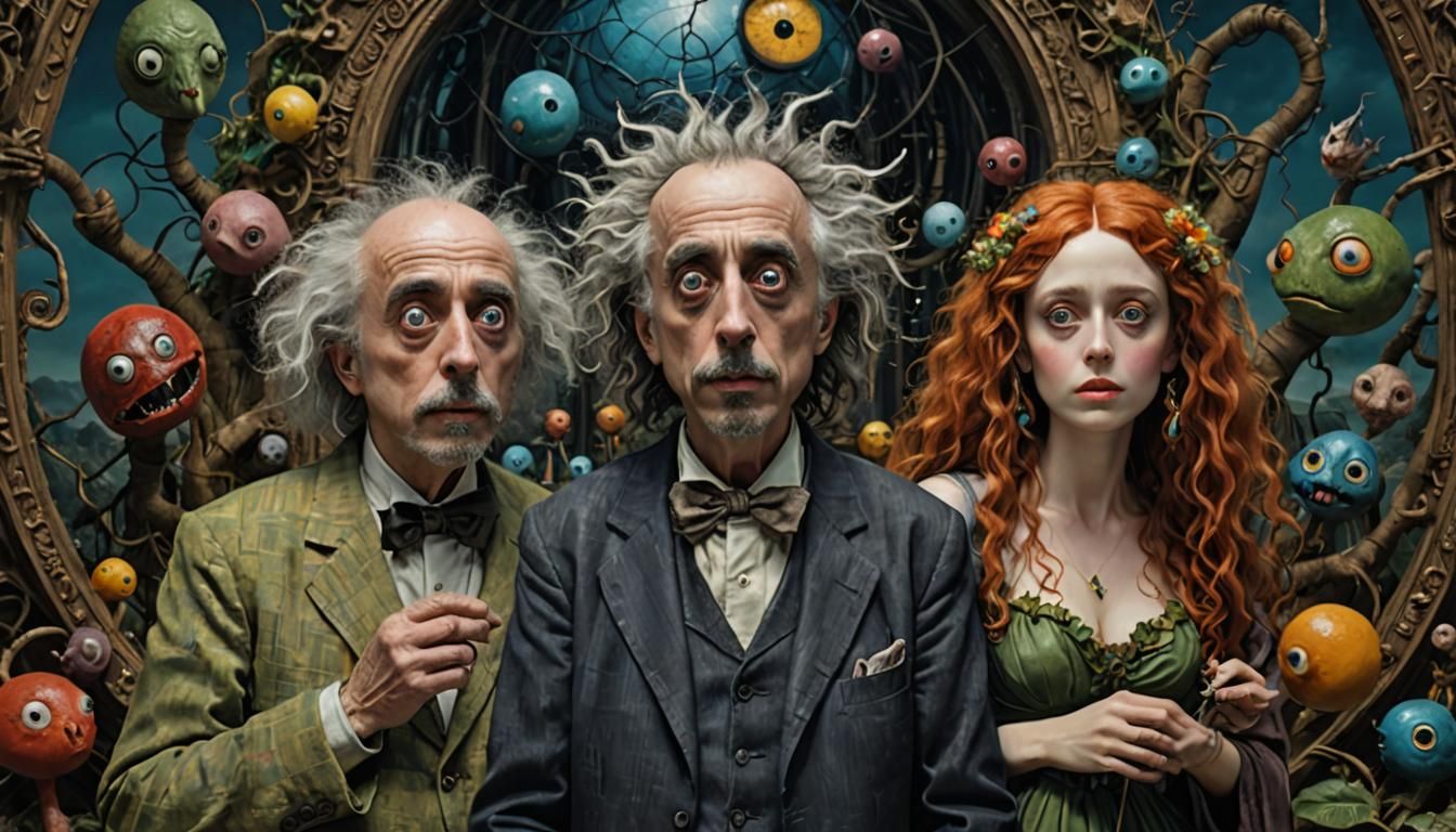 Comical Sci-Fi Art in Burtonesque Style