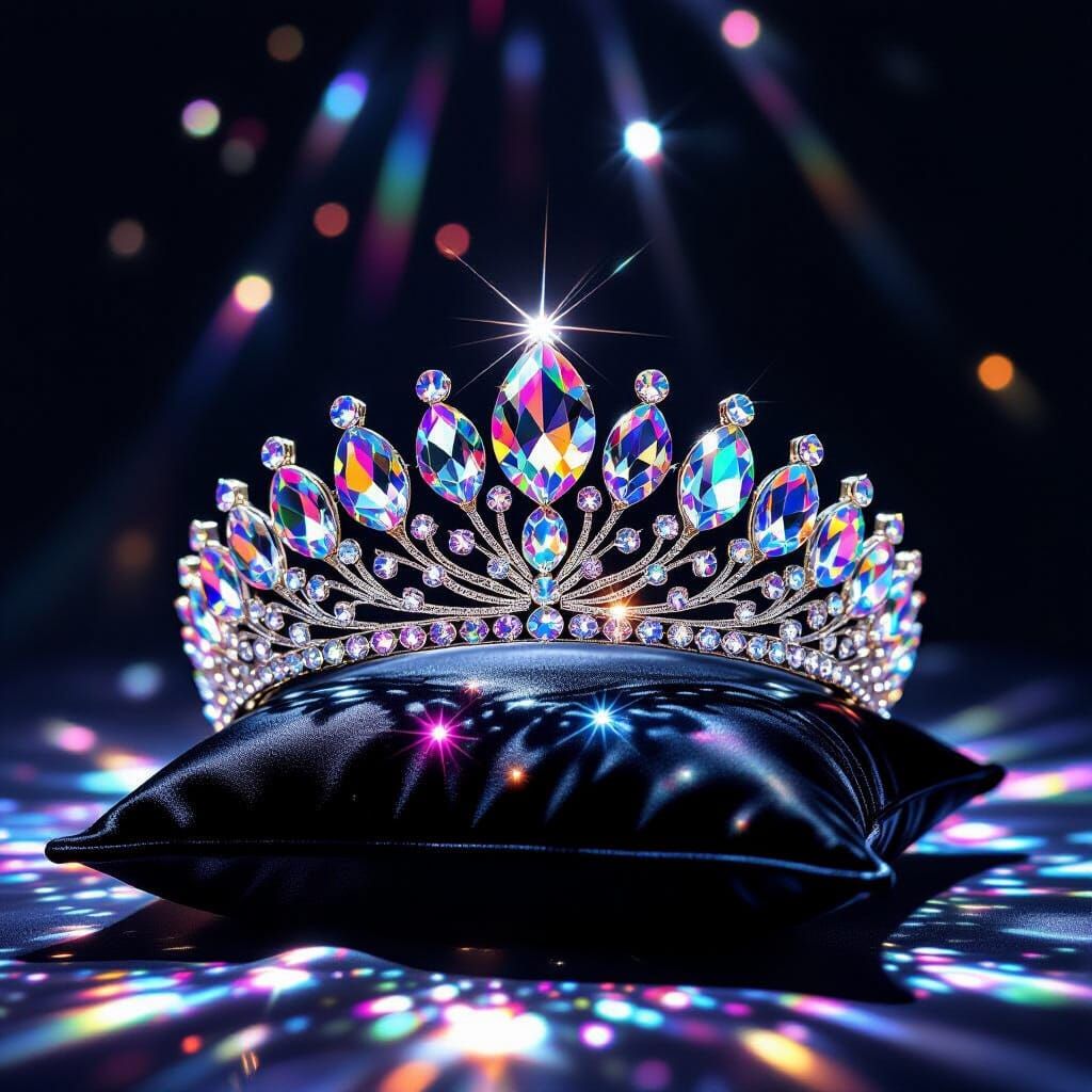 Sparkling Crystal Tiara with Rainbow Refractions