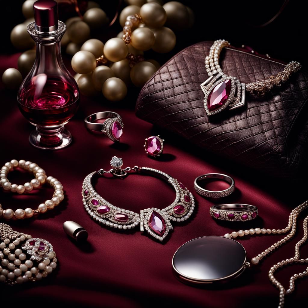 Hyperrealistic Makeup and Jewelry Still Life